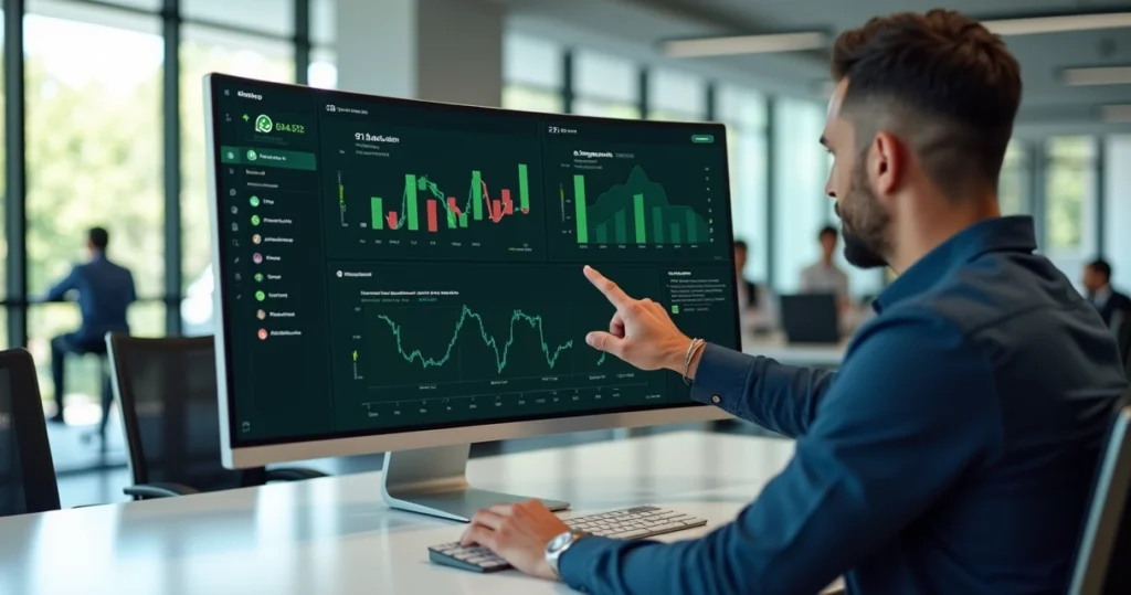Gestor analisando dashboard de churn em comunidades WhatsApp B2B