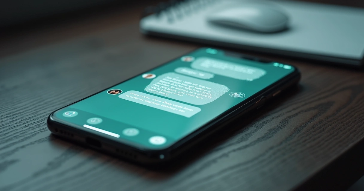 Bolhas de mensagens surgindo e desaparecendo em uma tela de smartphone